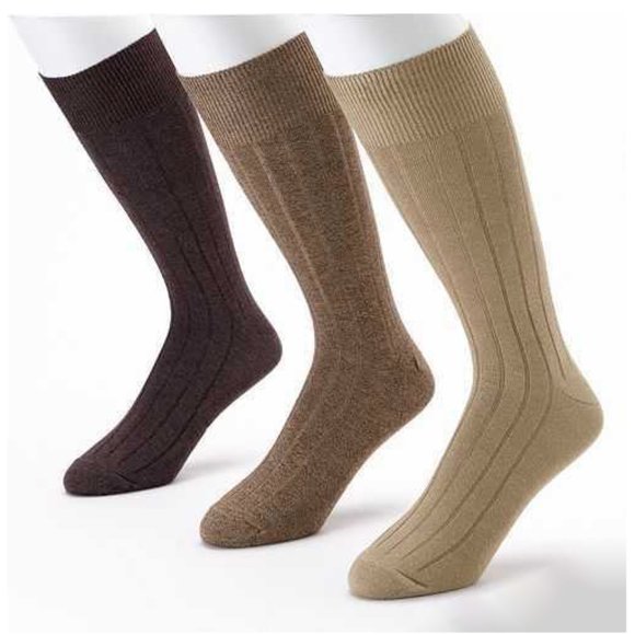 Dockers Underwear & Socks Mens Dockers Classics Ribbed 3 Pair Socks